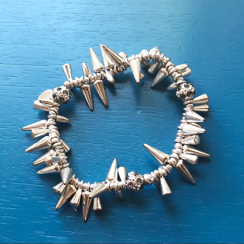 Stella & Dot Renegade Bracelet Silver White Bronze